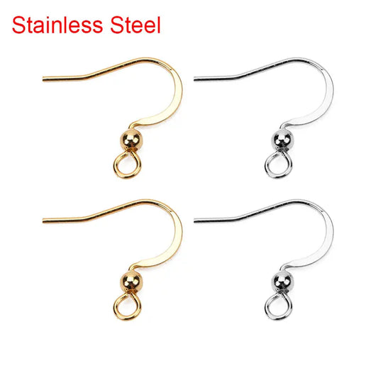 8000 pcs Stainless Steel Hypoallergenic Earring Hooks 17*20mm Gold Color Earring Clasp Wire Diy Jewelry Making Findings Accessories