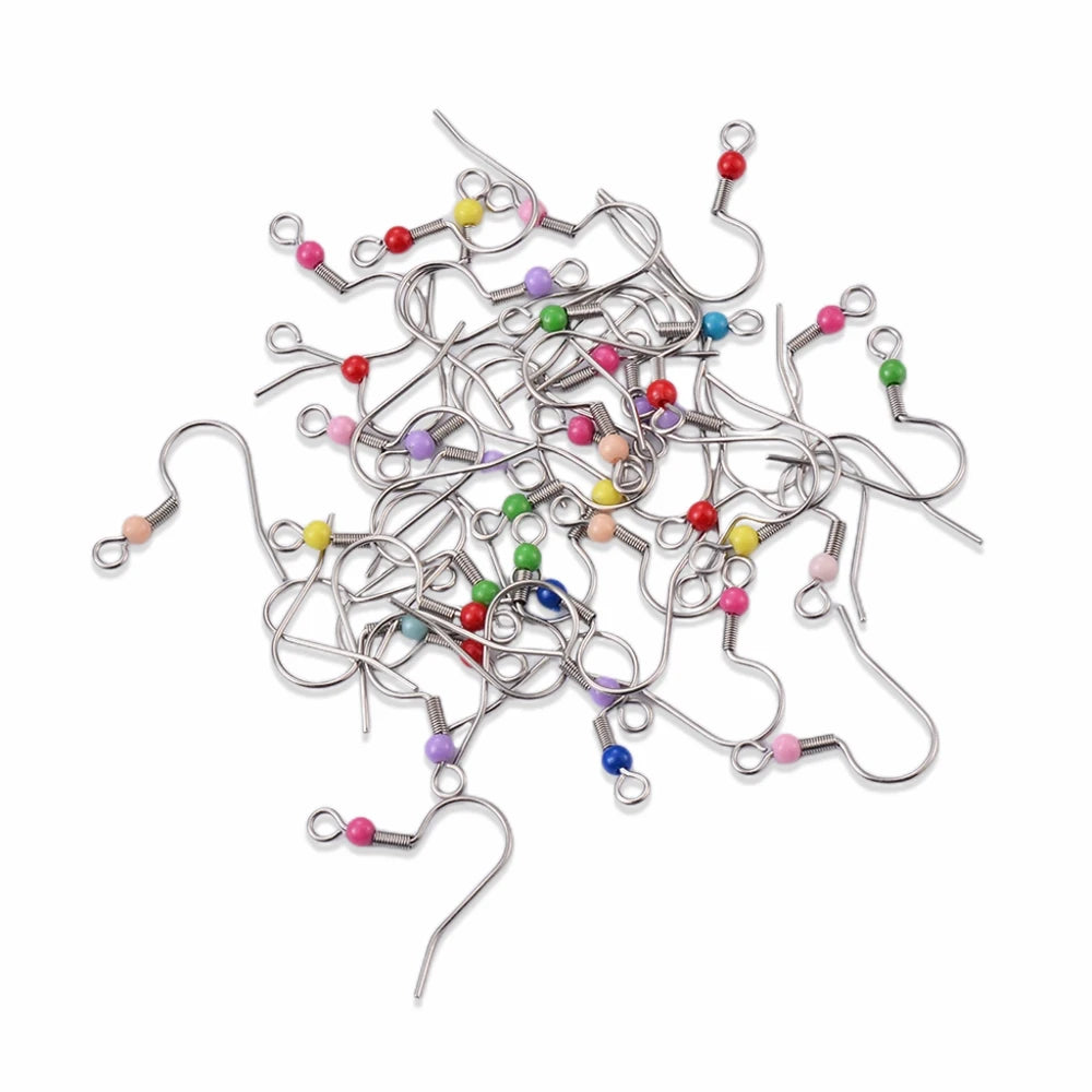50pcs Stainless Steel Jewelry French Earring Hooks Findings Not Allergic Ear Hook Earrings Clasps For DIY Jewelry Making