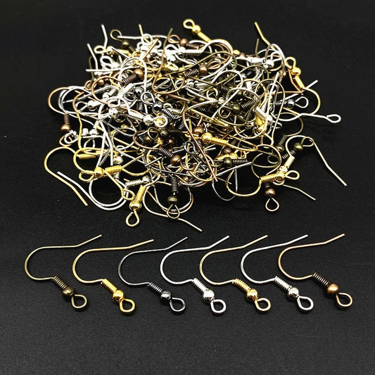 50pcs/lot 20x17mm Gold Color Silver  Ear Hooks Earrings Clasps Findings Jewelry Making Accessories Earring DIY