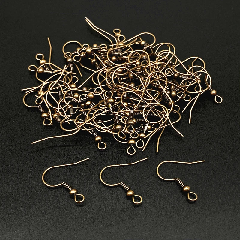 50pcs/lot 20x17mm Gold Color Silver Ear Hooks Earrings Clasps Findings Jewelry Making Accessories Earring DIY
