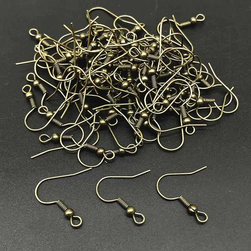 50pcs/lot 20x17mm Gold Color Silver Ear Hooks Earrings Clasps Findings Jewelry Making Accessories Earring DIY