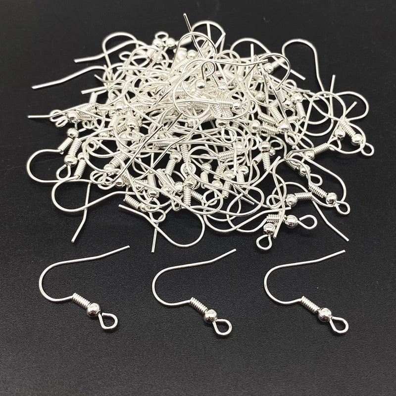 50pcs/lot 20x17mm Gold Color Silver Ear Hooks Earrings Clasps Findings Jewelry Making Accessories Earring DIY