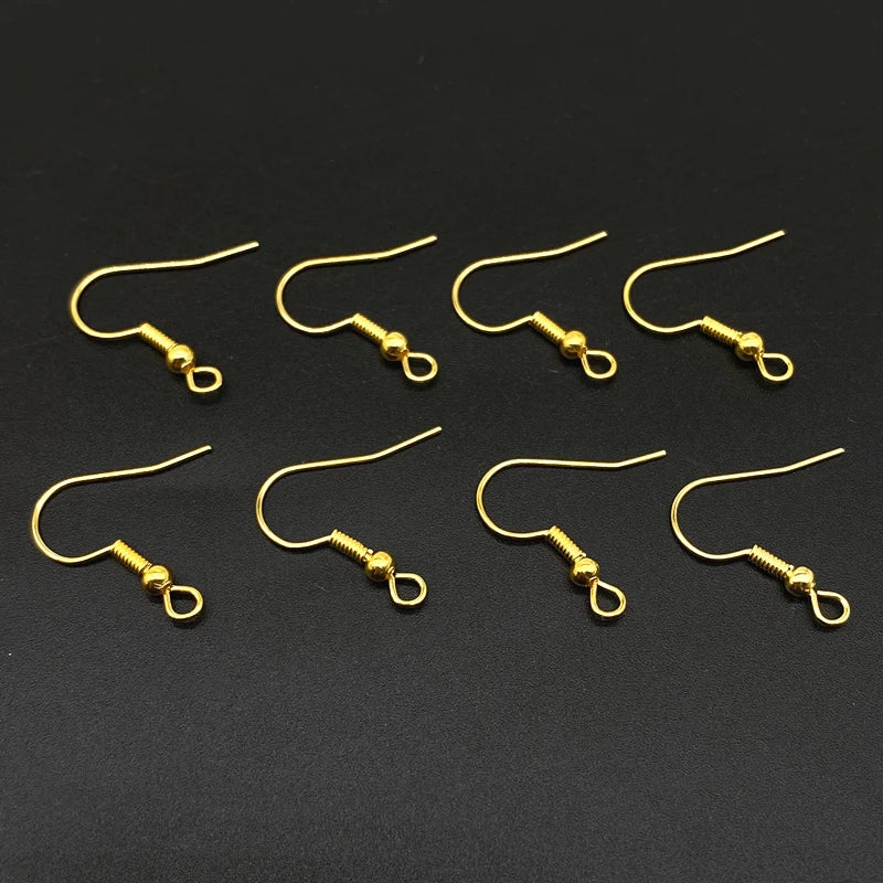 50pcs/lot 20x17mm Gold Color Silver Ear Hooks Earrings Clasps Findings Jewelry Making Accessories Earring DIY