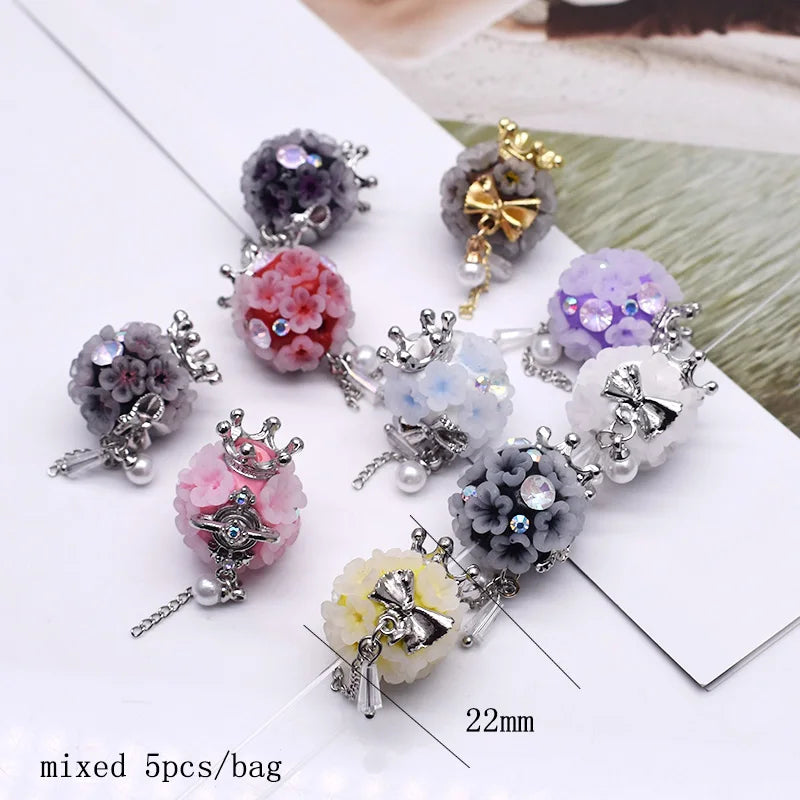 20pcs Shiny Polymer Clay Beads Rainbow Rhinestone Disco Round Heart Beads for DIY Jewelry Mobile Phone Chain Bead Pen Accessories