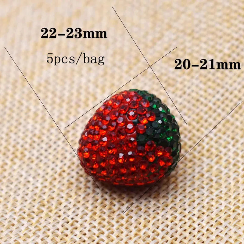20pcs Shiny Polymer Clay Beads Rainbow Rhinestone Disco Round Heart Beads for DIY Jewelry Mobile Phone Chain Bead Pen Accessories