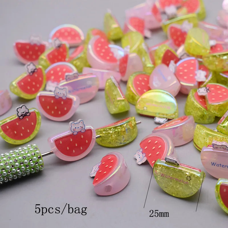 20pcs/bag Handmade Acrylic Beads Little Bear Rabbit Toon Mermaid Beads for Jewelry Making DIY Phone Chain Bead Pen Accessories