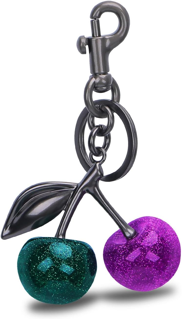 Keychain Cherry Bag Charms Purse: Key Chains Women Cute - Car keyrings leather handbags - Fashion enthusiasts