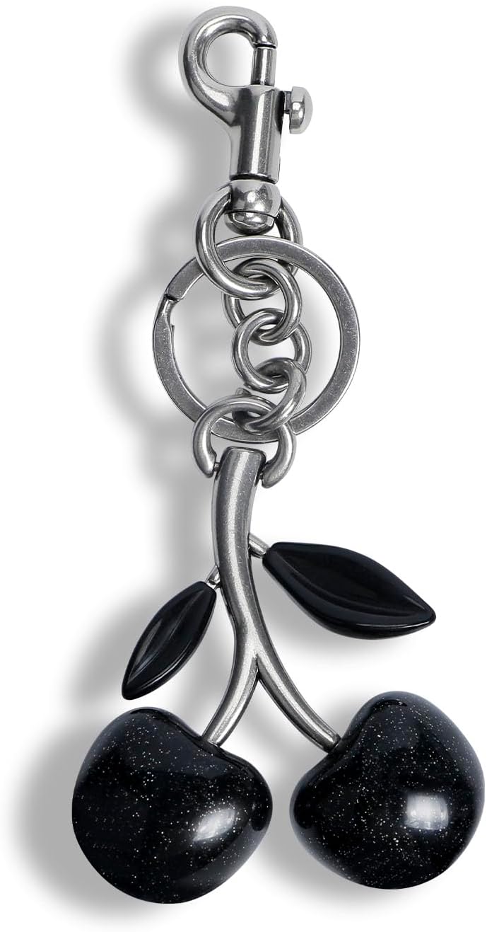 Keychain Cherry Bag Charms Purse: Key Chains Women Cute - Car keyrings leather handbags - Fashion enthusiasts