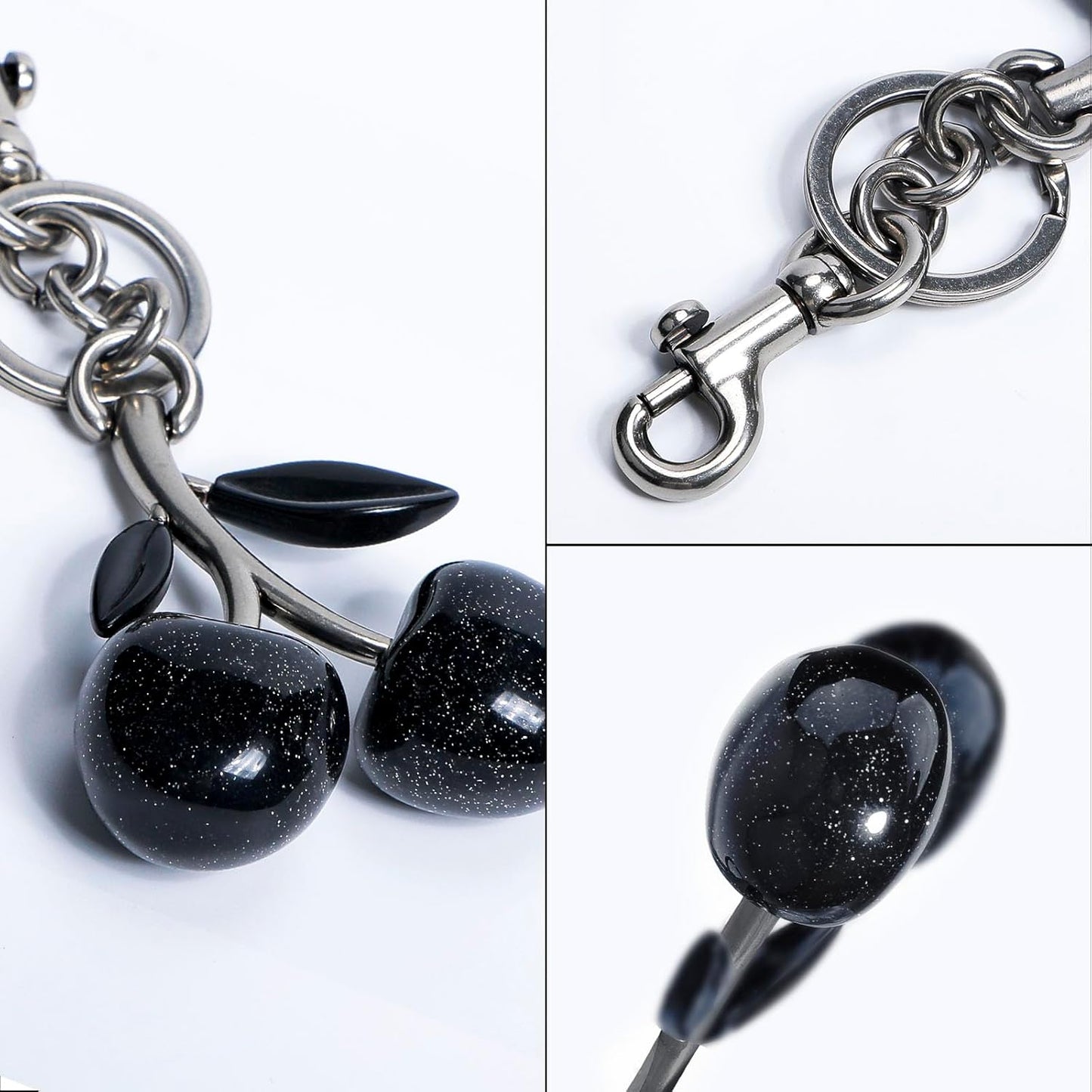 Keychain Cherry Bag Charms Purse: Key Chains Women Cute - Car keyrings leather handbags - Fashion enthusiasts