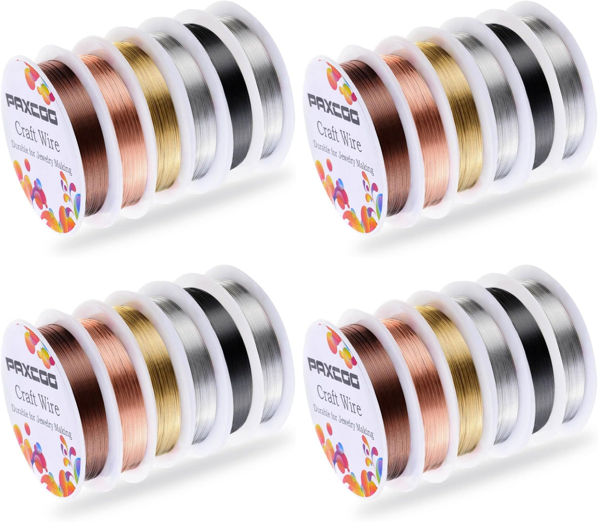 6 Pack Jewelry Beading Wire for Jewelry Making Supplies and Craft (24 Gauge)