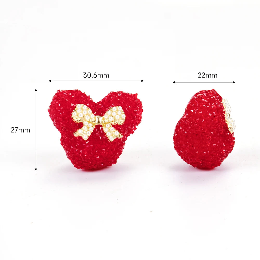 10pcs Bow Shaped Candy Mouse Beads Cute Dreamy DIY Bead Making Jewelry Keys Phone Chains Pens Decorative Earrings Necklace Accessories