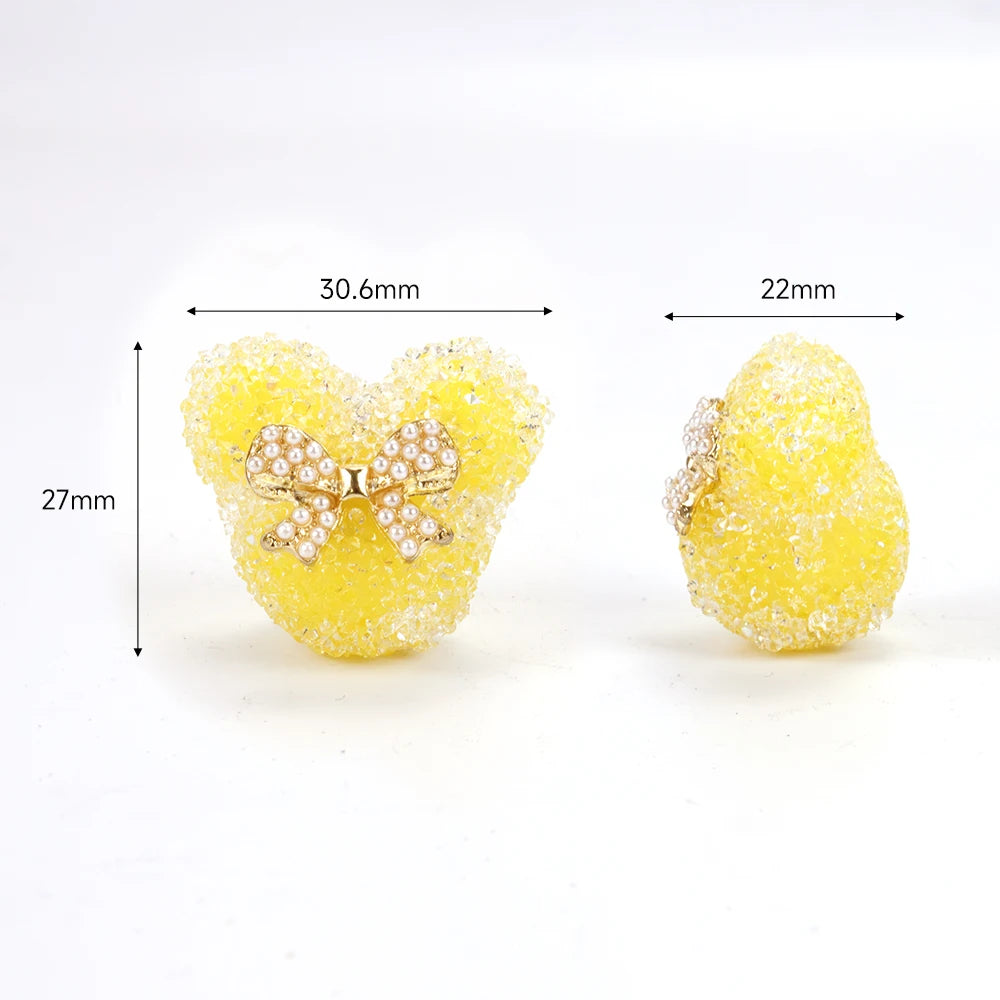 10pcs Bow Shaped Candy Mouse Beads Cute Dreamy DIY Bead Making Jewelry Keys Phone Chains Pens Decorative Earrings Necklace Accessories