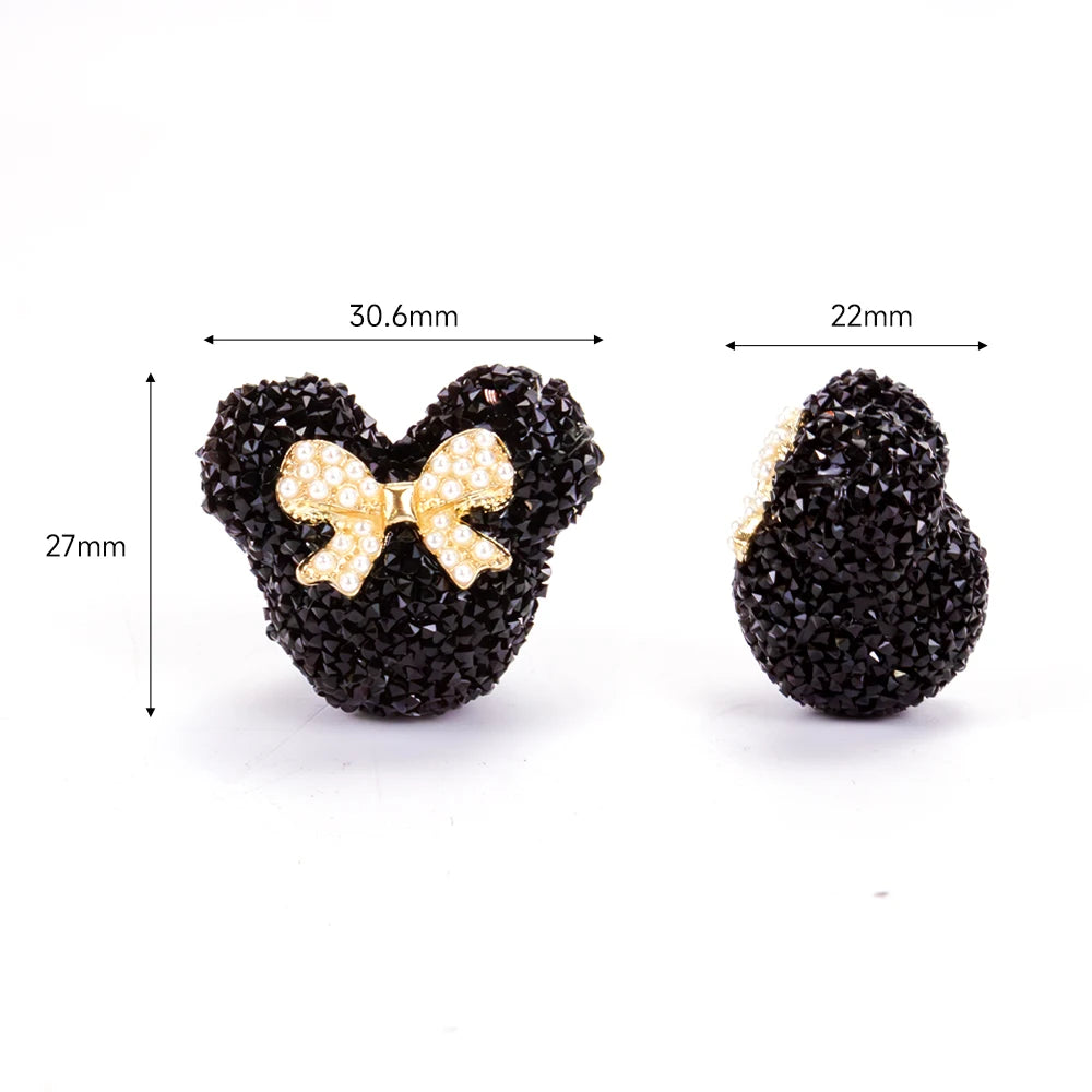 10pcs Bow Shaped Candy Mouse Beads Cute Dreamy DIY Bead Making Jewelry Keys Phone Chains Pens Decorative Earrings Necklace Accessories