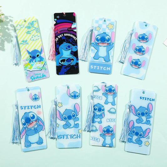 Disney Stitch Bookmarks Anime Girls Collection Acrylic Bookmarks Book Lovers Teachers Friends Reading Markers Kids Toys