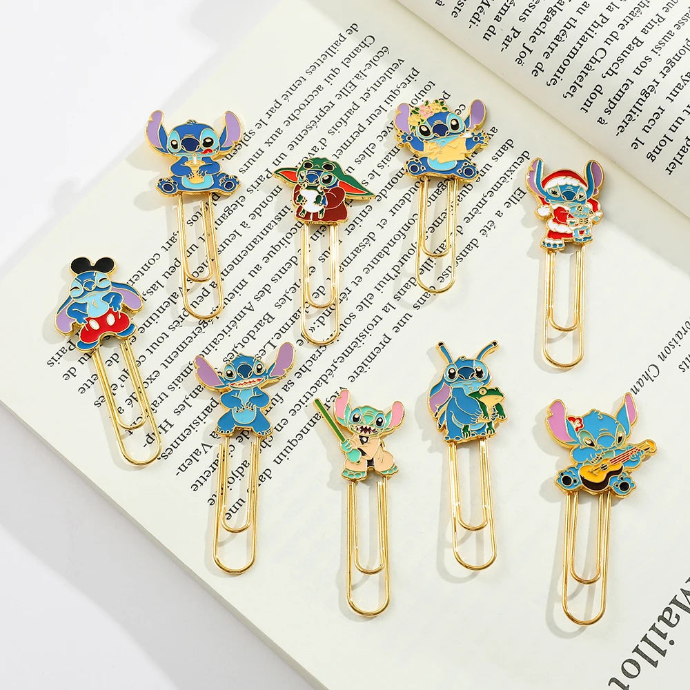 Funny Stitch Bookmarks Metal Paperclip Bookmarks Anime Fans Series Reading Markers Girl Gifts School Supplies Stationery