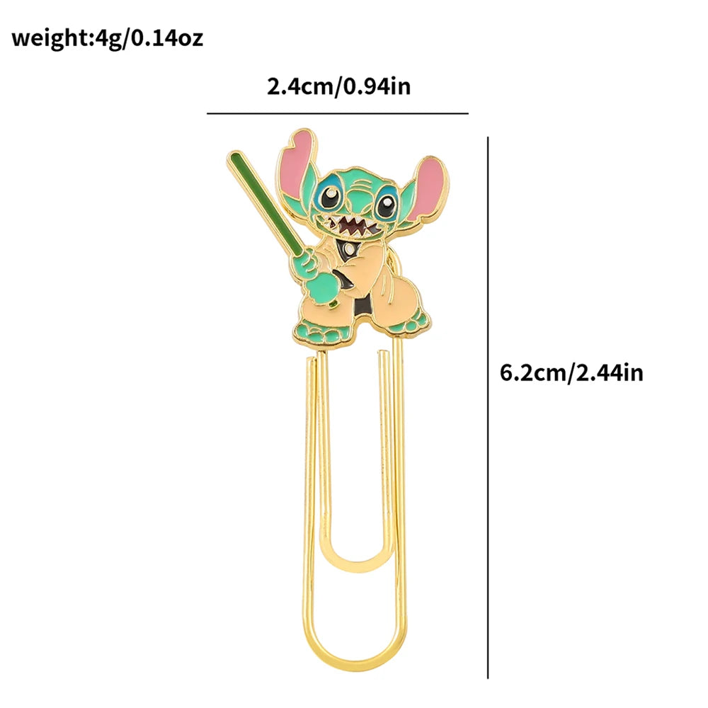 Funny Stitch Bookmarks Metal Paperclip Bookmarks Anime Fans Series Reading Markers Girl Gifts School Supplies Stationery