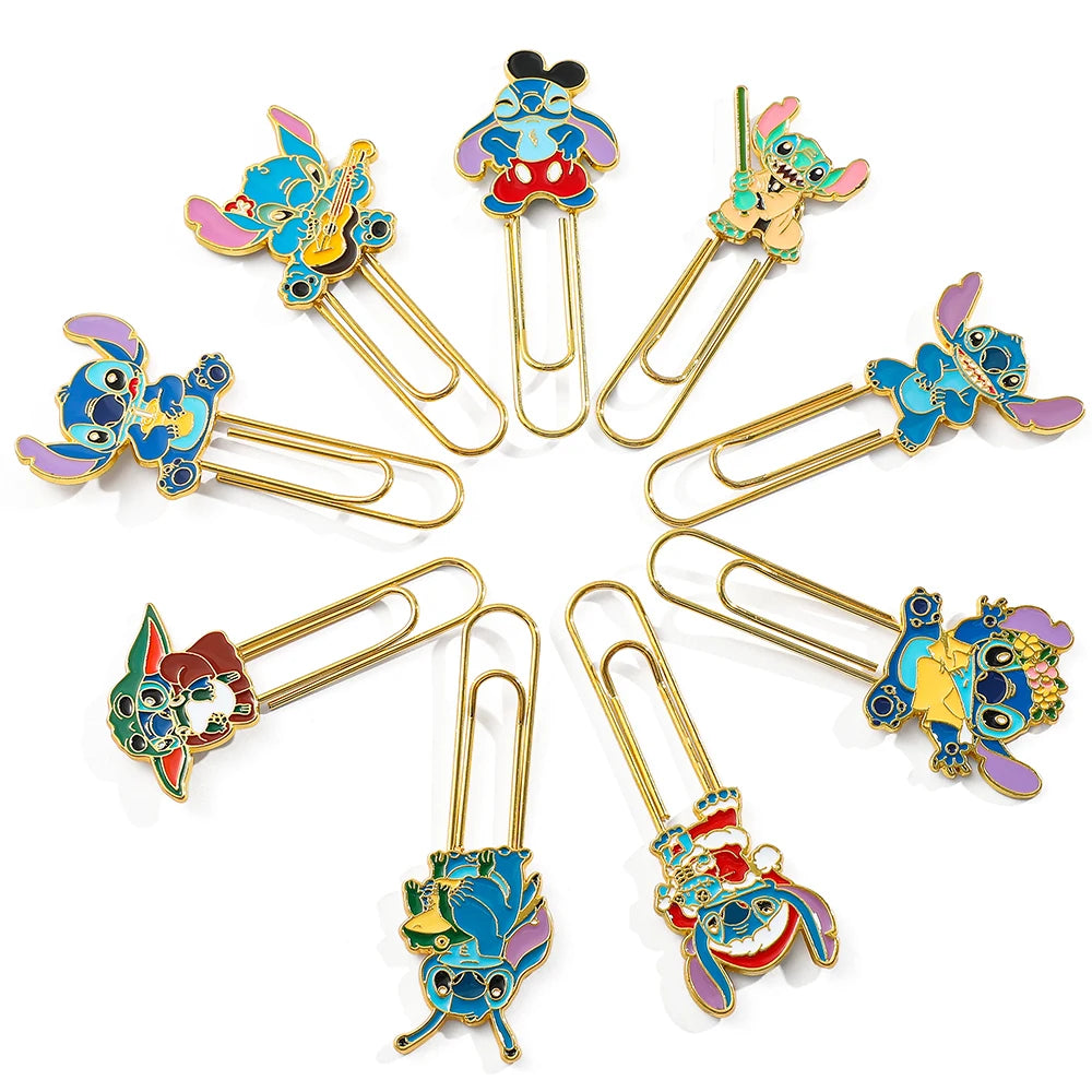 Funny Stitch Bookmarks Metal Paperclip Bookmarks Anime Fans Series Reading Markers Girl Gifts School Supplies Stationery