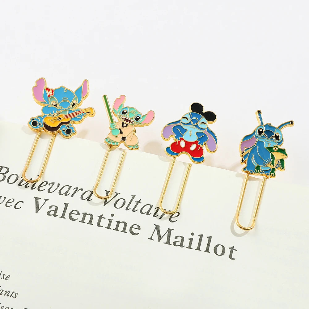 Funny Stitch Bookmarks Metal Paperclip Bookmarks Anime Fans Series Reading Markers Girl Gifts School Supplies Stationery