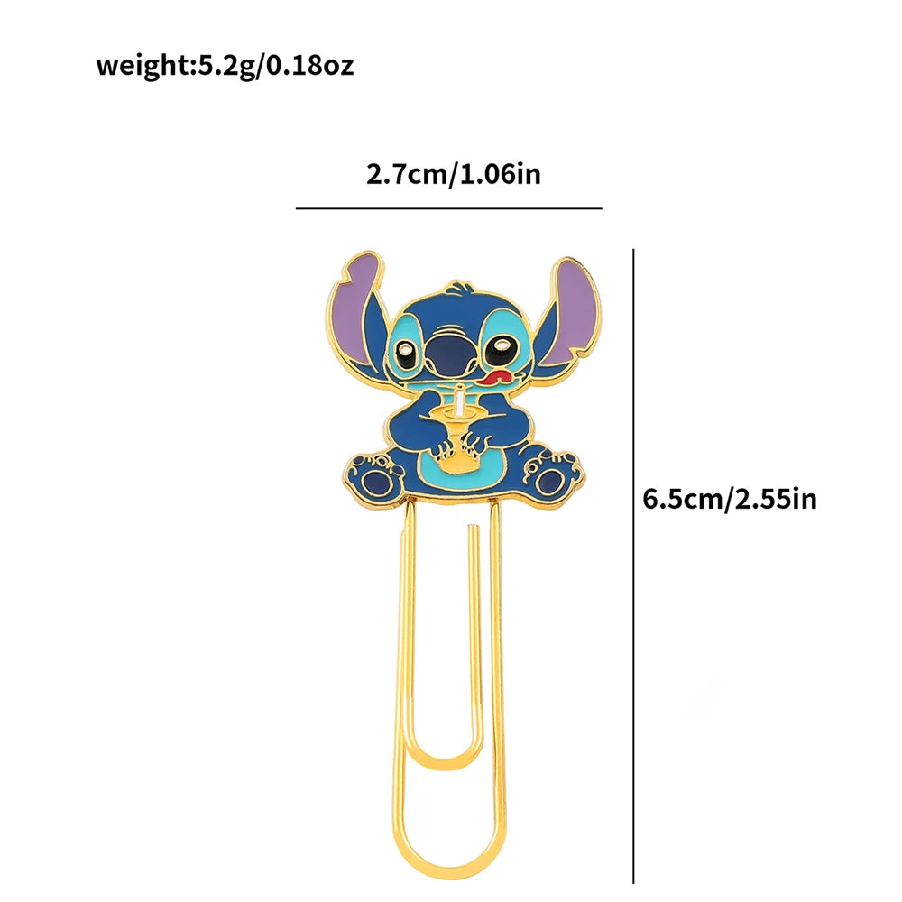 Funny Stitch Bookmarks Metal Paperclip Bookmarks Anime Fans Series Reading Markers Girl Gifts School Supplies Stationery