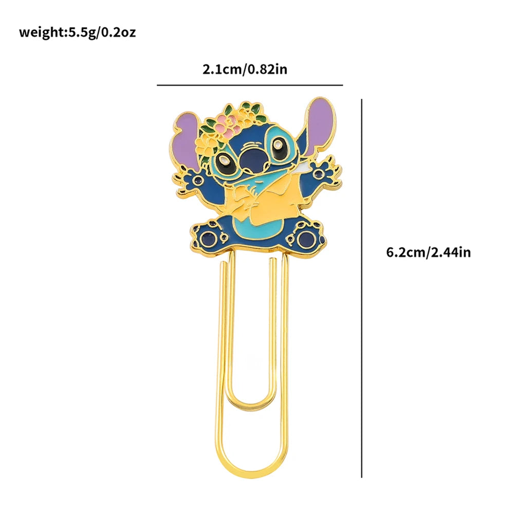 Funny Stitch Bookmarks Metal Paperclip Bookmarks Anime Fans Series Reading Markers Girl Gifts School Supplies Stationery