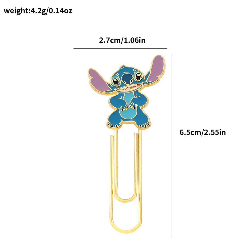 Funny Stitch Bookmarks Metal Paperclip Bookmarks Anime Fans Series Reading Markers Girl Gifts School Supplies Stationery