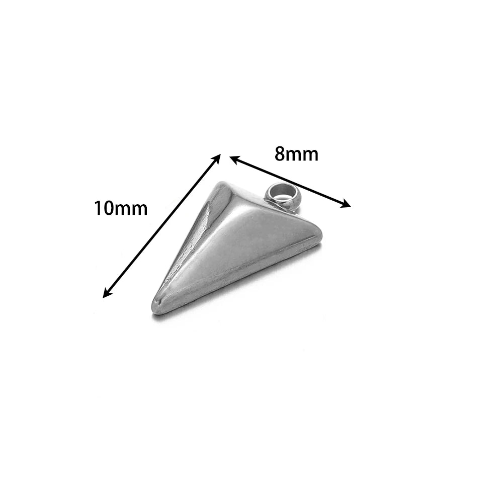 Wholesale Geometric Charm Stainless Steel 18k Real Gold Plated Triangle Charm Pendant for Jewelry Making