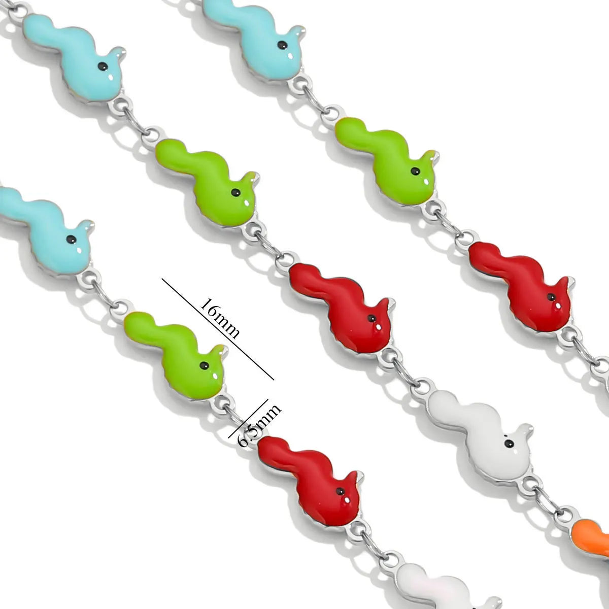 D829 Stainless Steel Ocean Series Enamel Roll Chains Starfish Octopus Fish Connector Chains DIY for Bracelet Necklace Making