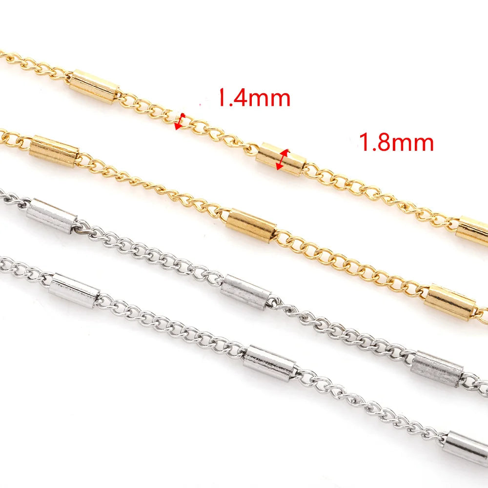 B4491 Roller Gold Plated Chain Vacuum Stainless Steel Chain Ball Beads Chain for Jewelry Making