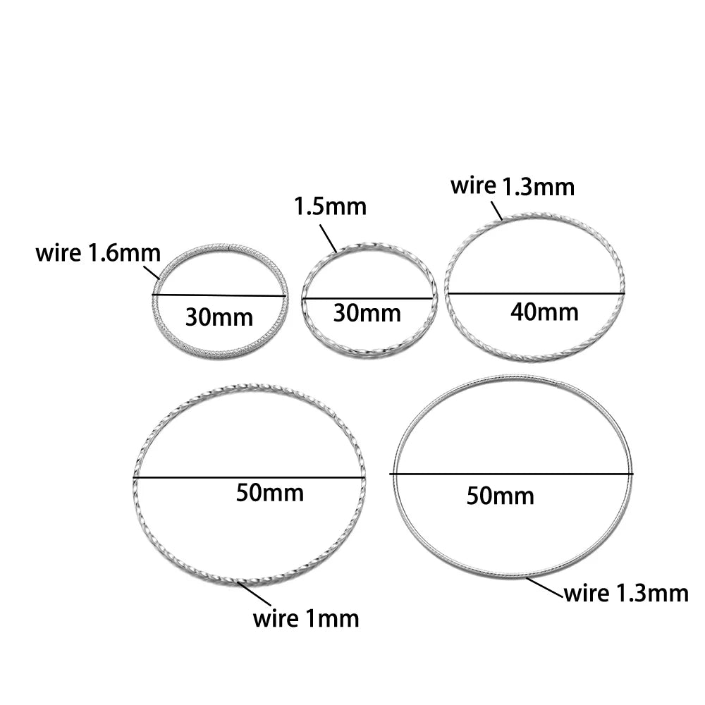 Hot Selling Stainless Steel Gold Plated Twisted Big Wire Circle Hooks for DIY Earring Jewelry Making Accessories