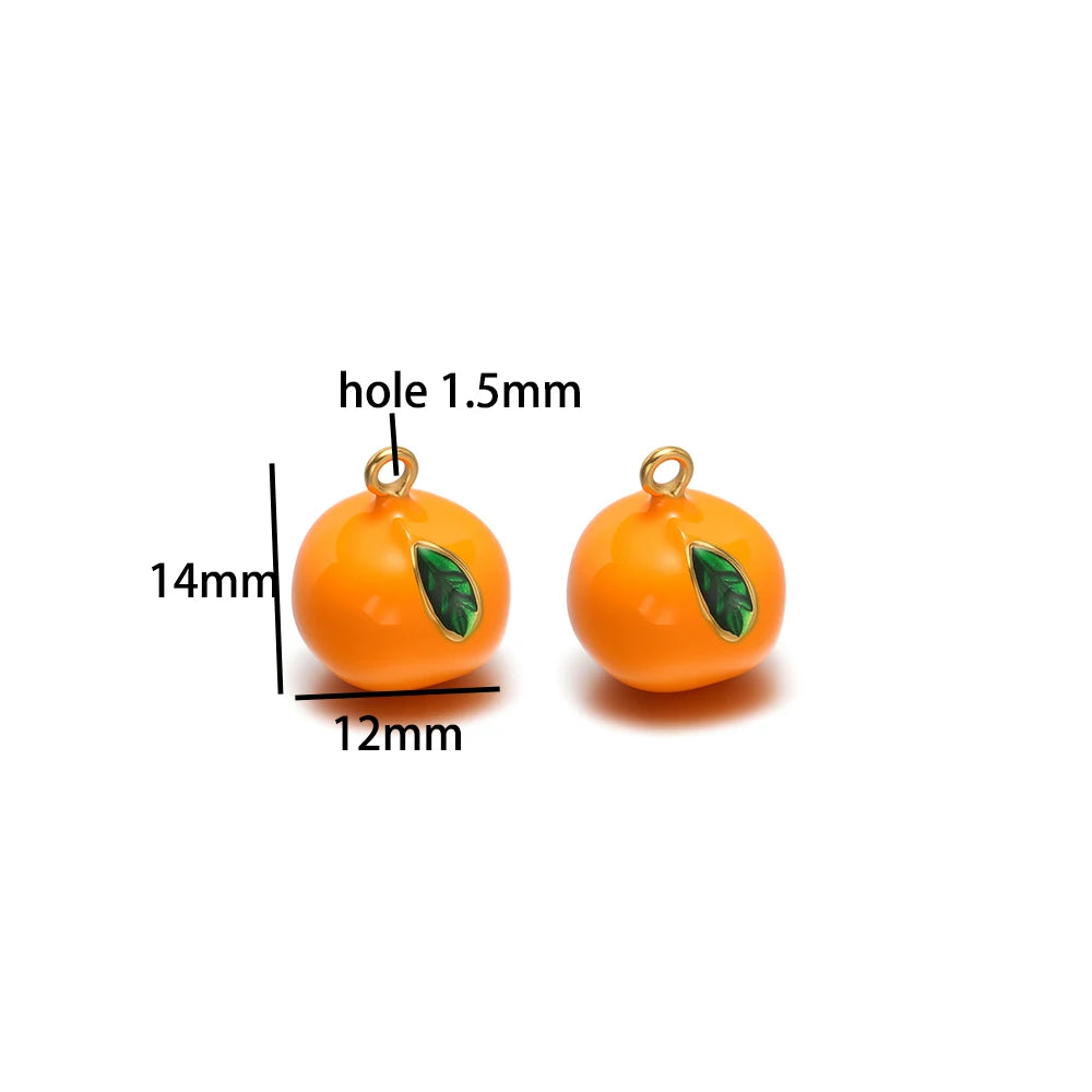 Fruit Series Charm Stainless Steel 18k Gold Plated Oil Drop Strawberries Pineapples Pumpkins Pendant for Jewelry Necklace Making