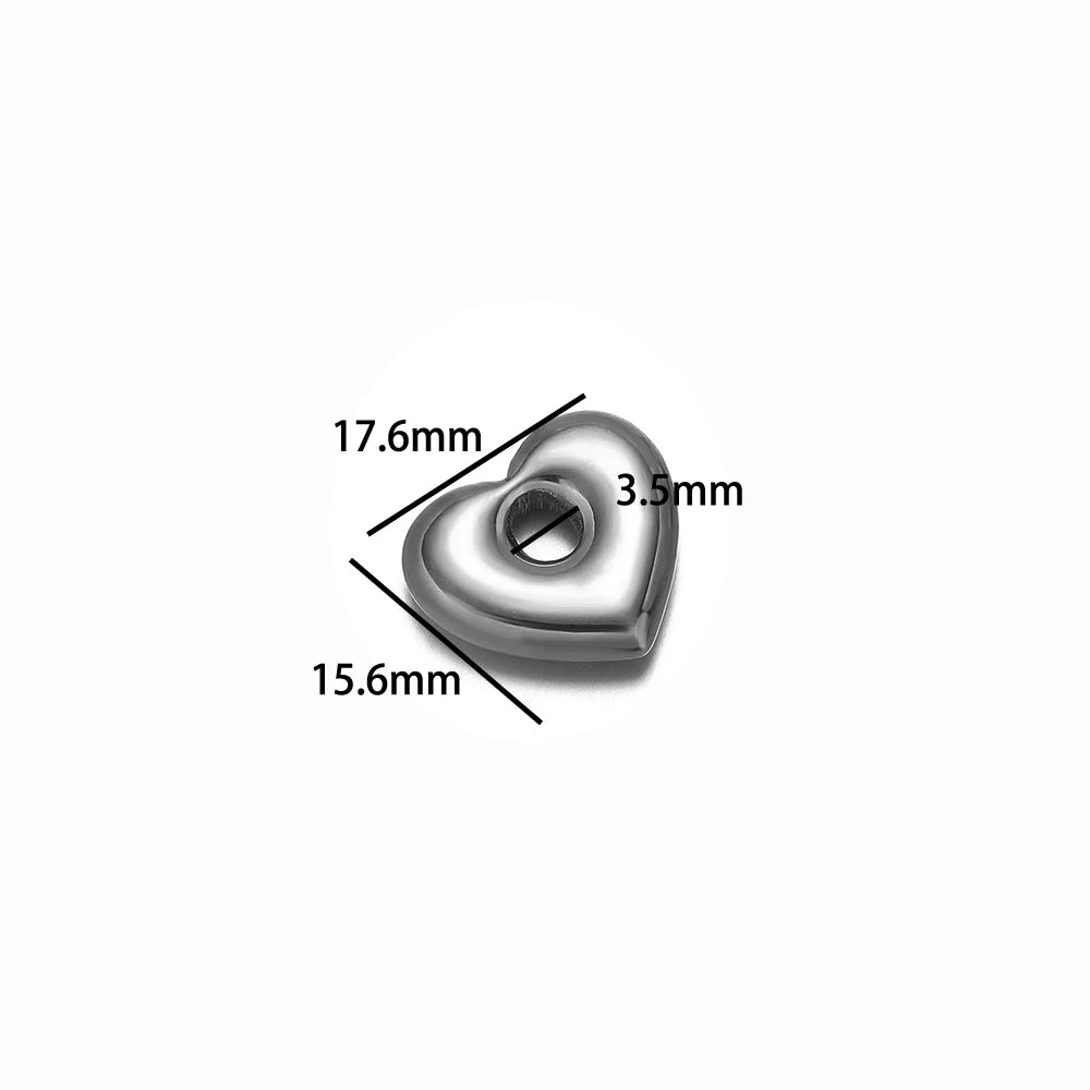 Heart Shaped Pendant Stainless Steel 18k Gold Plated Love Hollow Charms Pendant for Women Jewelry Necklace Earring Making