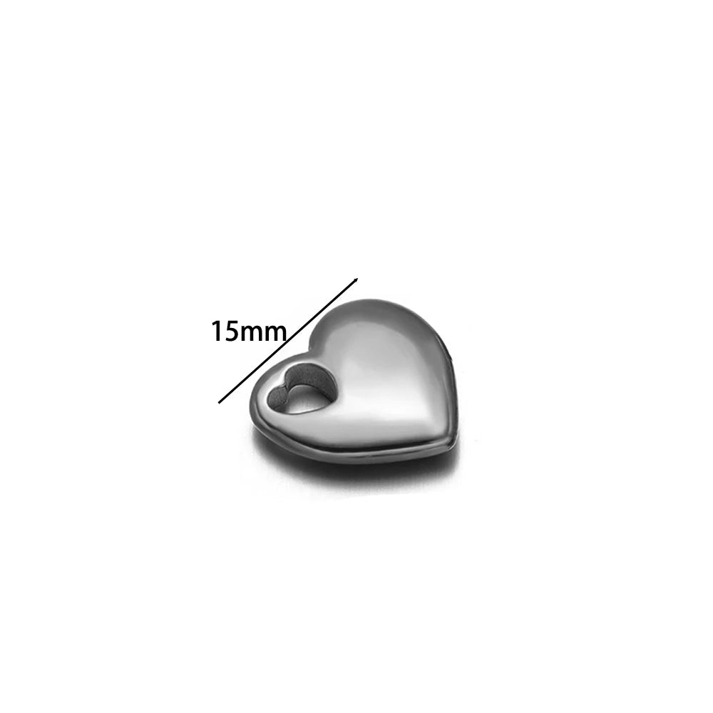 Fashion Stainless Steel 18k Gold Plated Difform Heart Charm Pendant for Diy Jewelry Necklace Earring Making Bulk