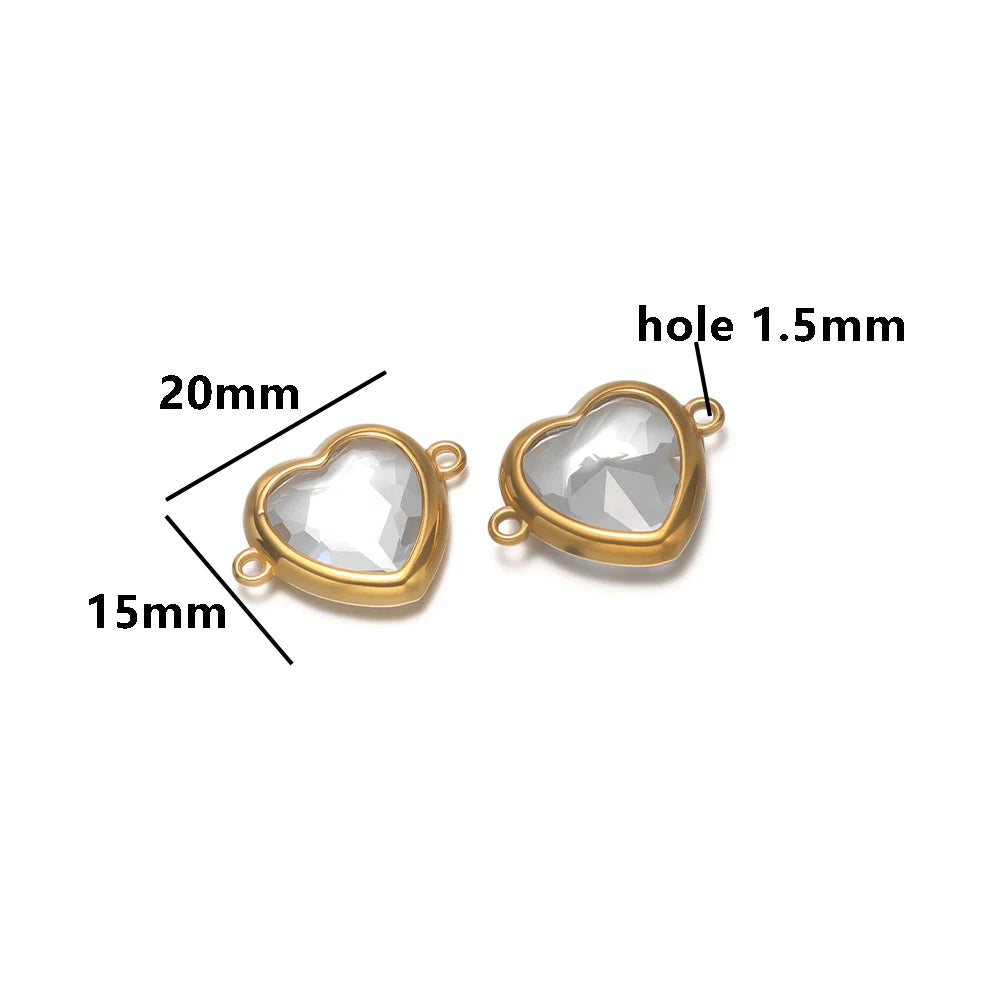 Fashion Stainless Steel 18k Pvd Gold Plated Heart Shaped Charms Pendant for DIY Jewelry Necklace Making
