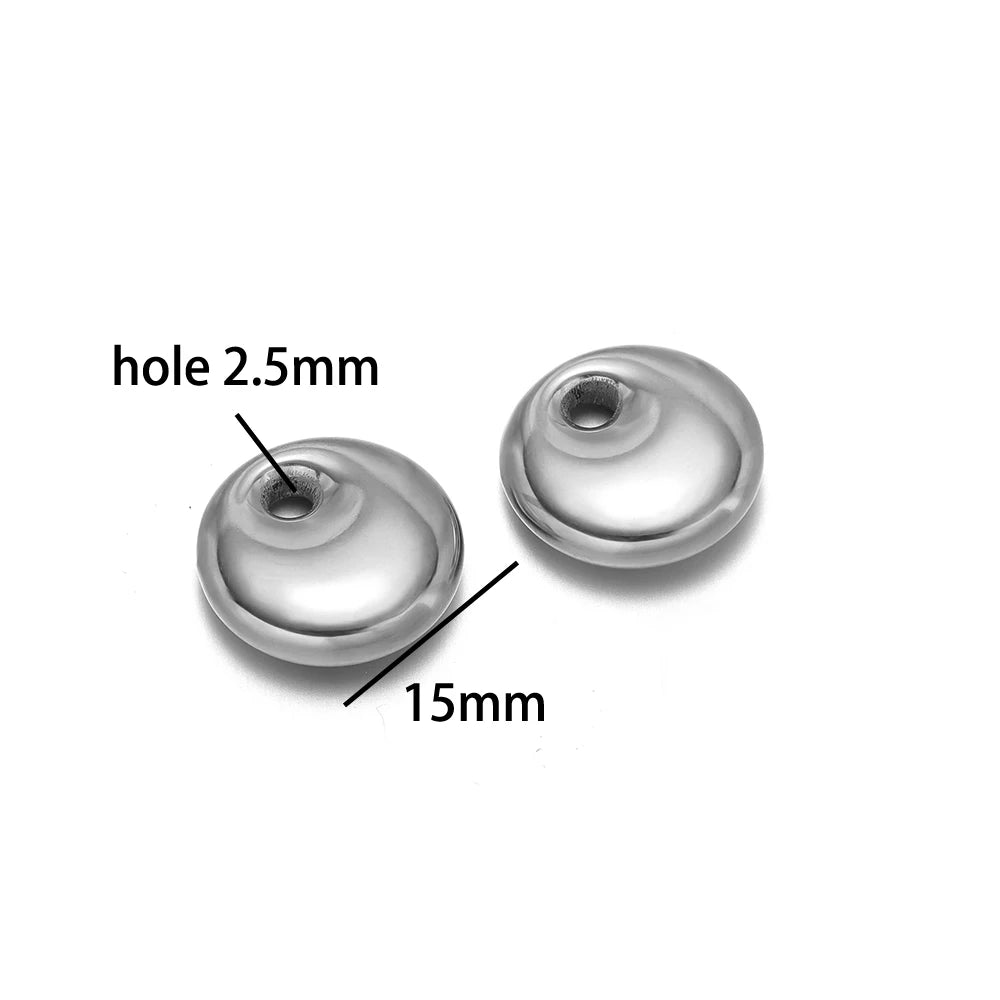 Simple Cute Pendant 18k Gold Plated Stainless Steel Hollow Flower Round Handbag Charm Pendant for Jewelry Making Accessories