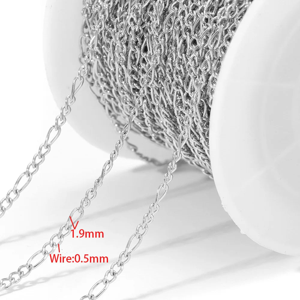 B3056 High Quality Stainless Steel Chain Multi Design 18k Gold Plated Silver Chain Bulk Link for Jewelry Making