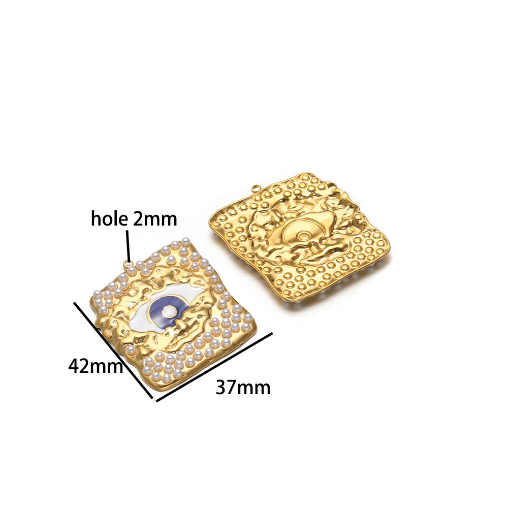Wholesale Stainless Steel 18k Gold Plated Enamel Elephant Pineapple Heart Zircon Charm Pendant for Jewelry Necklace Making