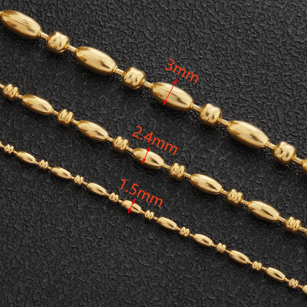 D562 Fashion Stainless Steel Chain Necklace Bracelet Making Bead Roll Bulk Chain for Jewelry Diy Making