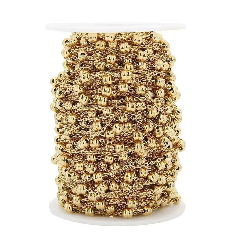 A1089 High Quality 1.8mm Jewelry Chain 18k Gold Stainless Steel Ball Chain Jewelry Accessory Bulk Chain