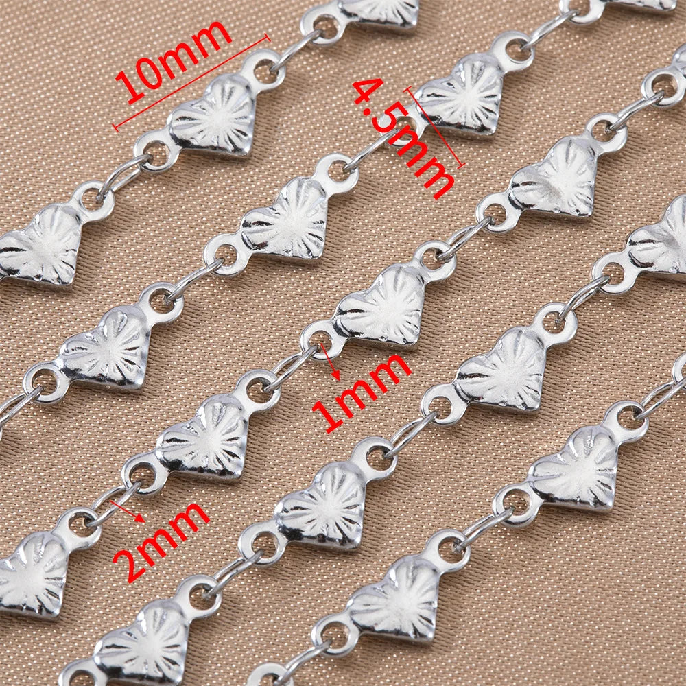 A3042 Hot Fashion 18k Gold Plated Stainless Steel Chain Heart Shape Necklace Bracelet Making Diy Jewelry Findings