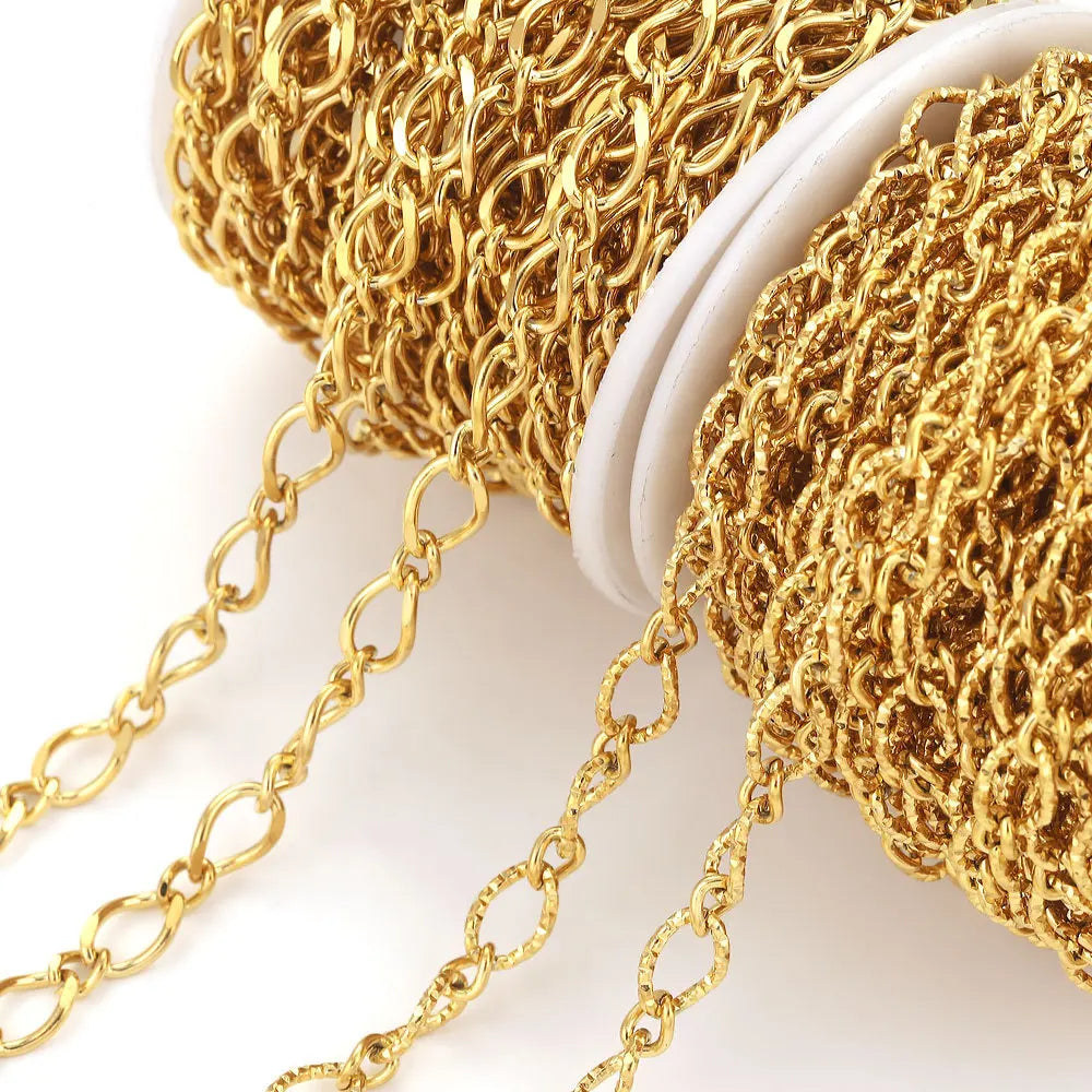 A1197 High Quality Stainless Steel Chain 18k Gold Plated Non Tarnish Necklace Bracelet Chain Jewelry