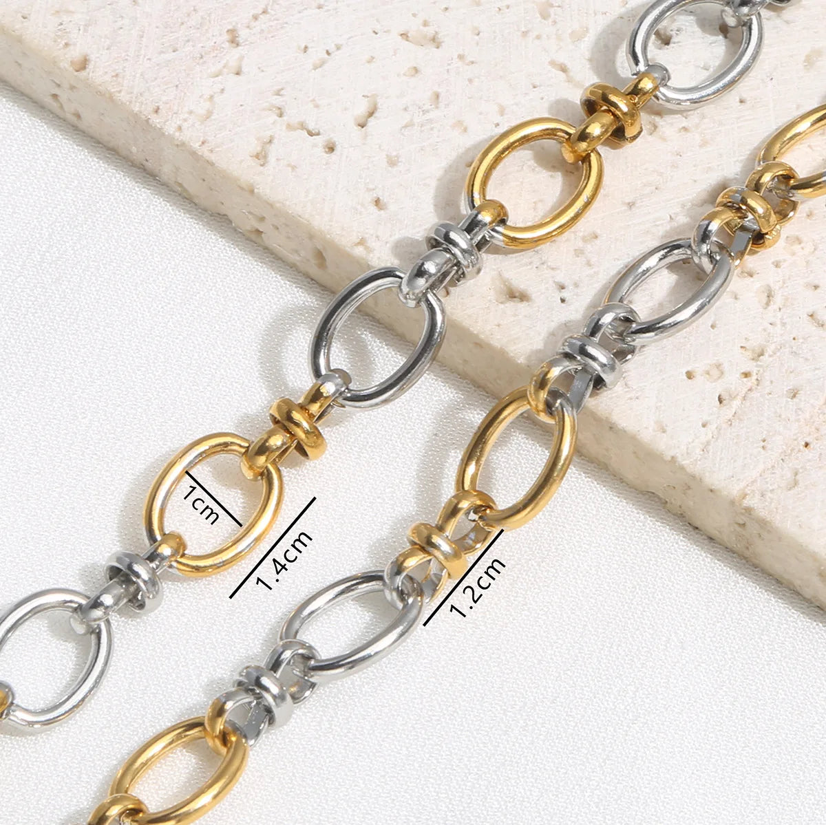D376 High Quality Stainless Steel Chain Bulk Roll Link Chain Gold Silver Mix Plated Chain for Necklace Bracelet Diy