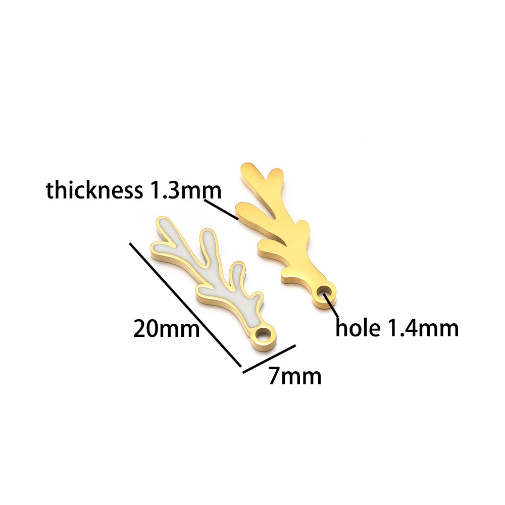 TIK TOK Hotsale 18k Gold Plated Stainless Steel Enamel Flower Fish Bowknot Heart Dragonfly Charm Pendant for DIY Jewelry Making
