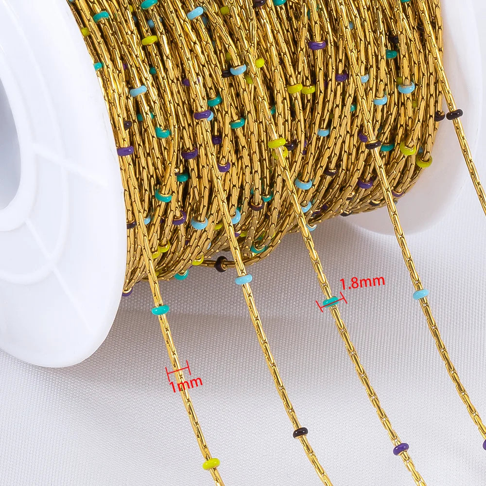 D862 High Quality Stainless Steel Chain Bead Ball Tiny Chain for Necklace Bracelet Permanent Jewelry Diy