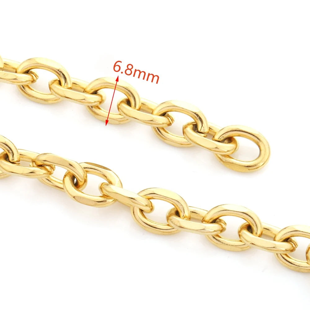 E385 Hot PVD Plated Cuban Chain Gold Silver Thunk Chain Permanent Stainless Steel Chain for Diy