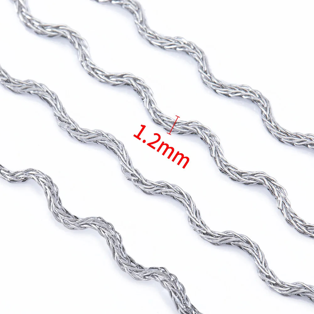 E681 New Rope Wave Gold Plated Stainless Steel Jewelry Chain 18K Non-Tarnish for Necklace Making Fashionable