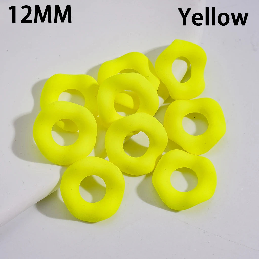 12MM Fluorescent Wavy Matte Rubber Acrylic Spacer Beads Bulk for Beadable Pen DIY Keychain Jewelry Making Wholesale