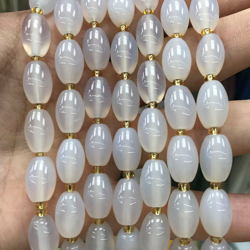 New Natural 8x12mm Rice Dyed Rainbow Colorful Agate Loose Bead, Mutil-color Agate Tourmaline for DIY Women Jewelry Making