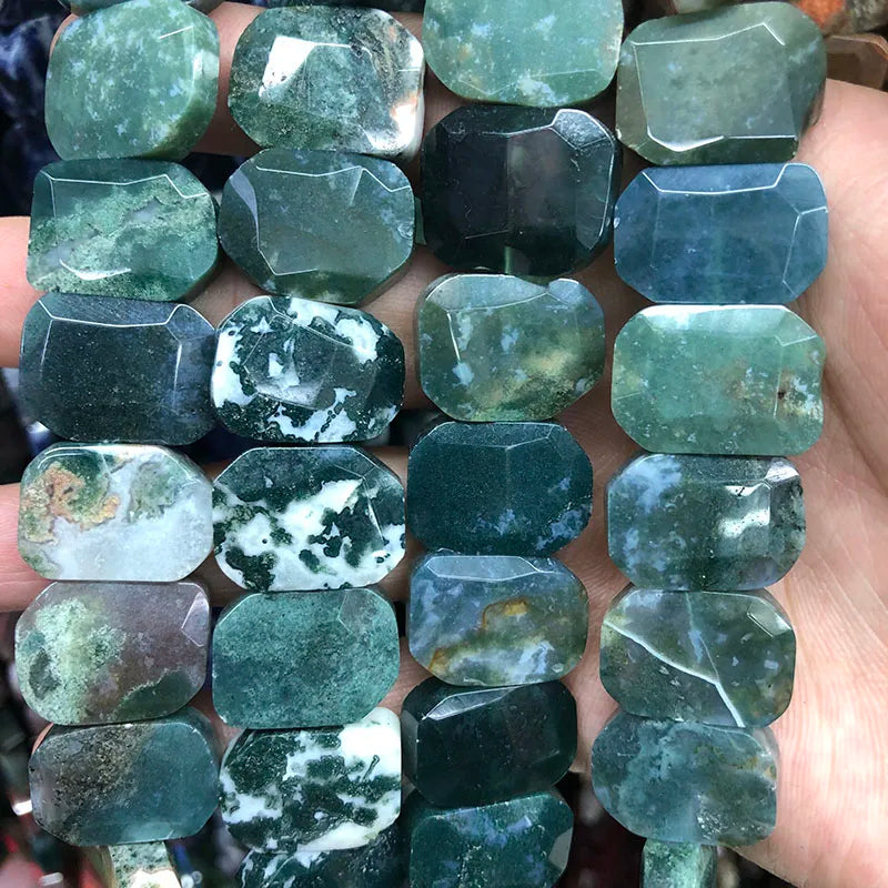 Natural Gemstone Faceted Irregular Faceted Freeform Flat Rectangle Polygon Beads Strand for Jewelry Making Bracelets Necklaces