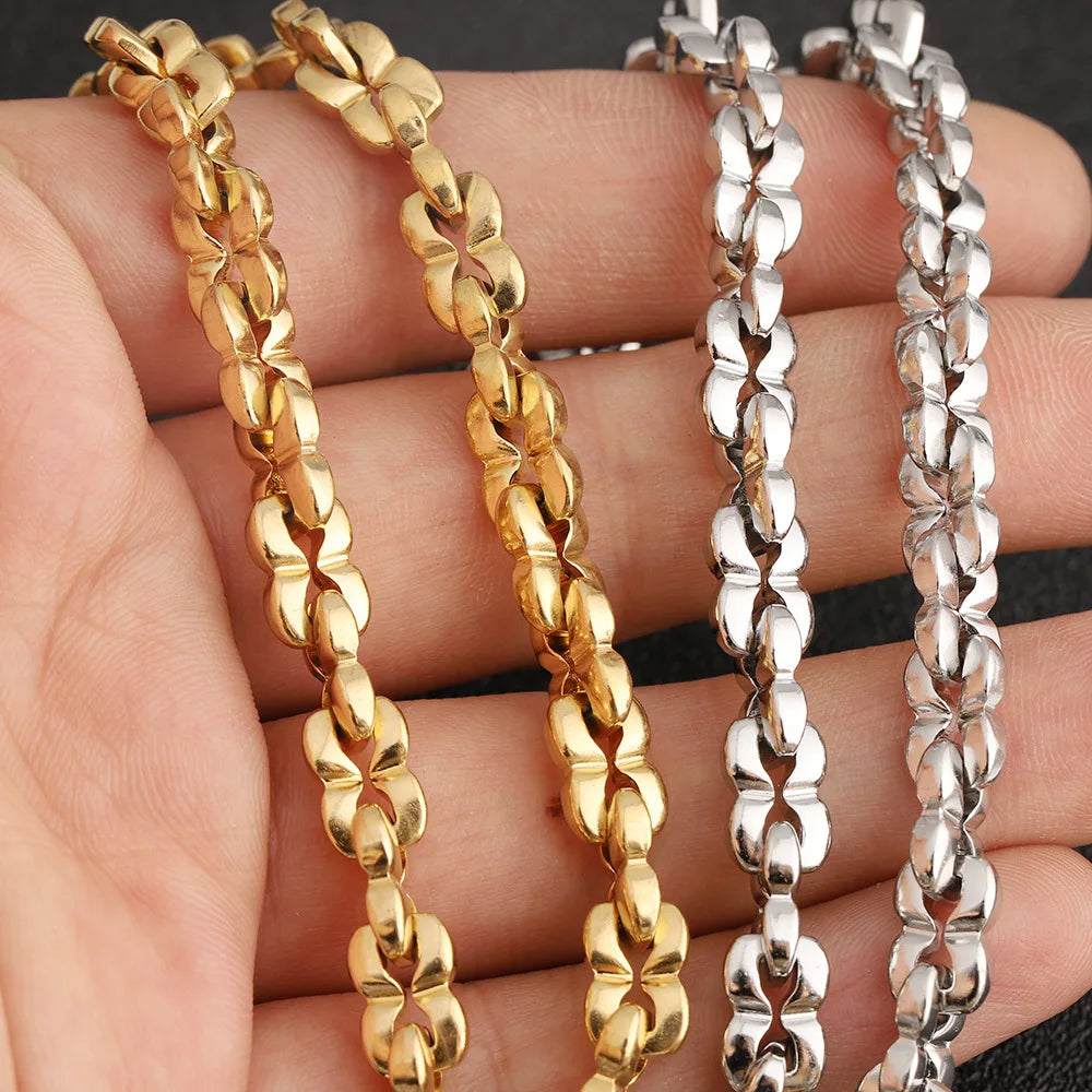 D402 Fashion Stainless Steel Chain Flower Bulk Roll Chain Infinity Shape Necklace Bracelet Chain Wholesale