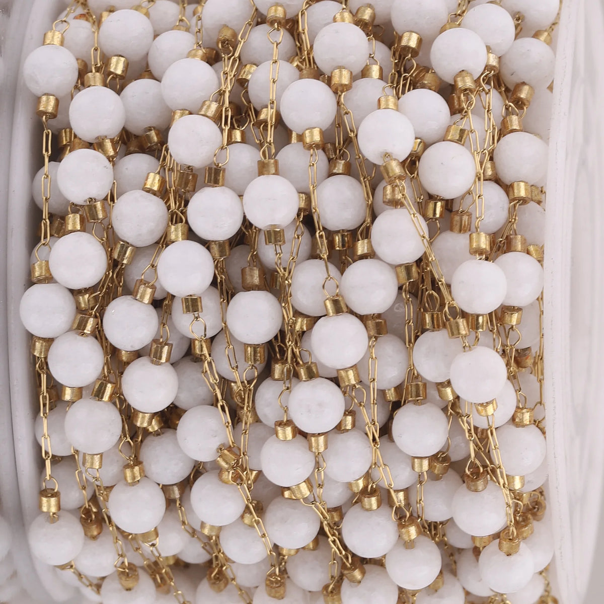 B2082 Natural Raw Gemstone Beads Chain Ins Hot Stainless Steel Chain Necklace Jewelry Chain for Making